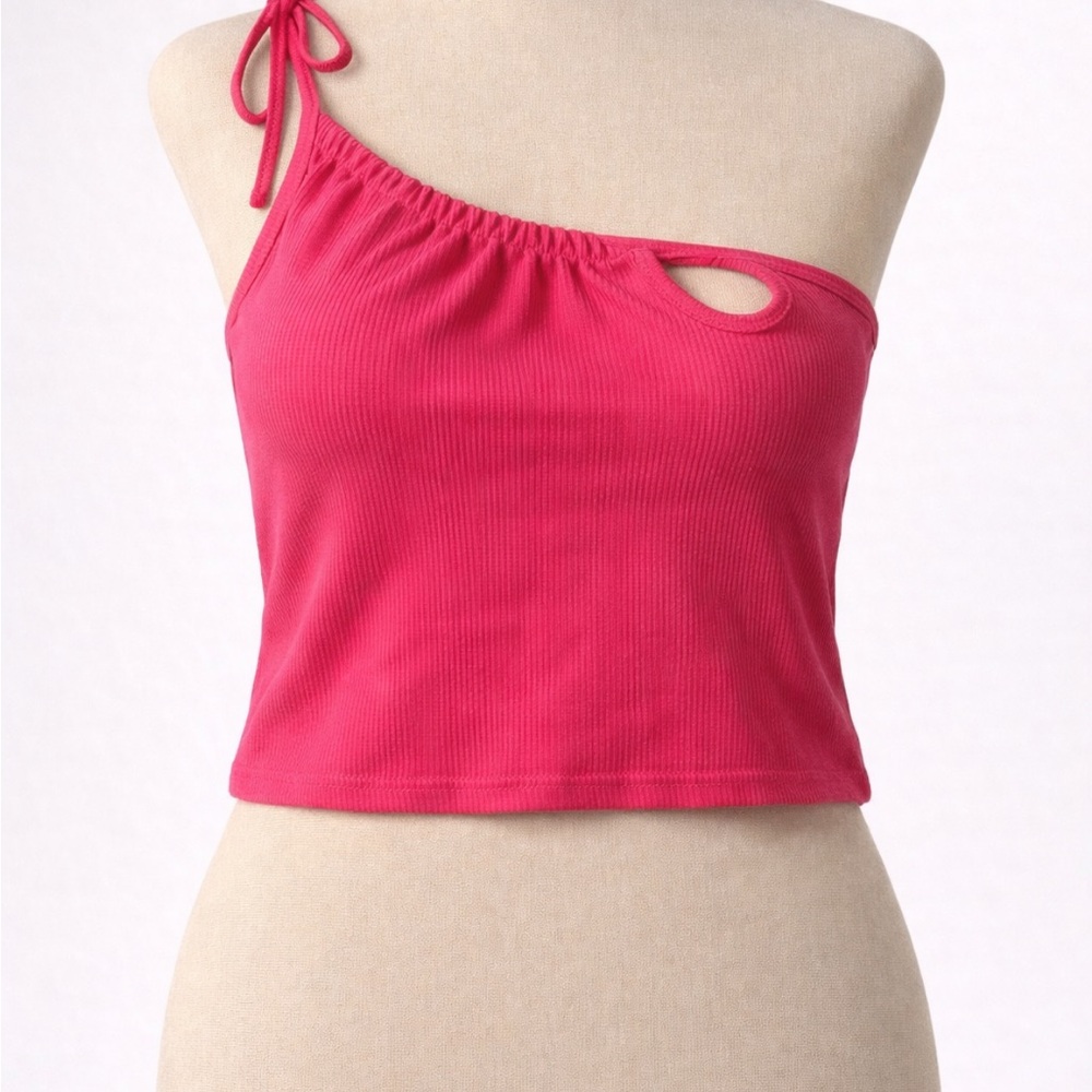 Women's Pink One-Shoulder Top